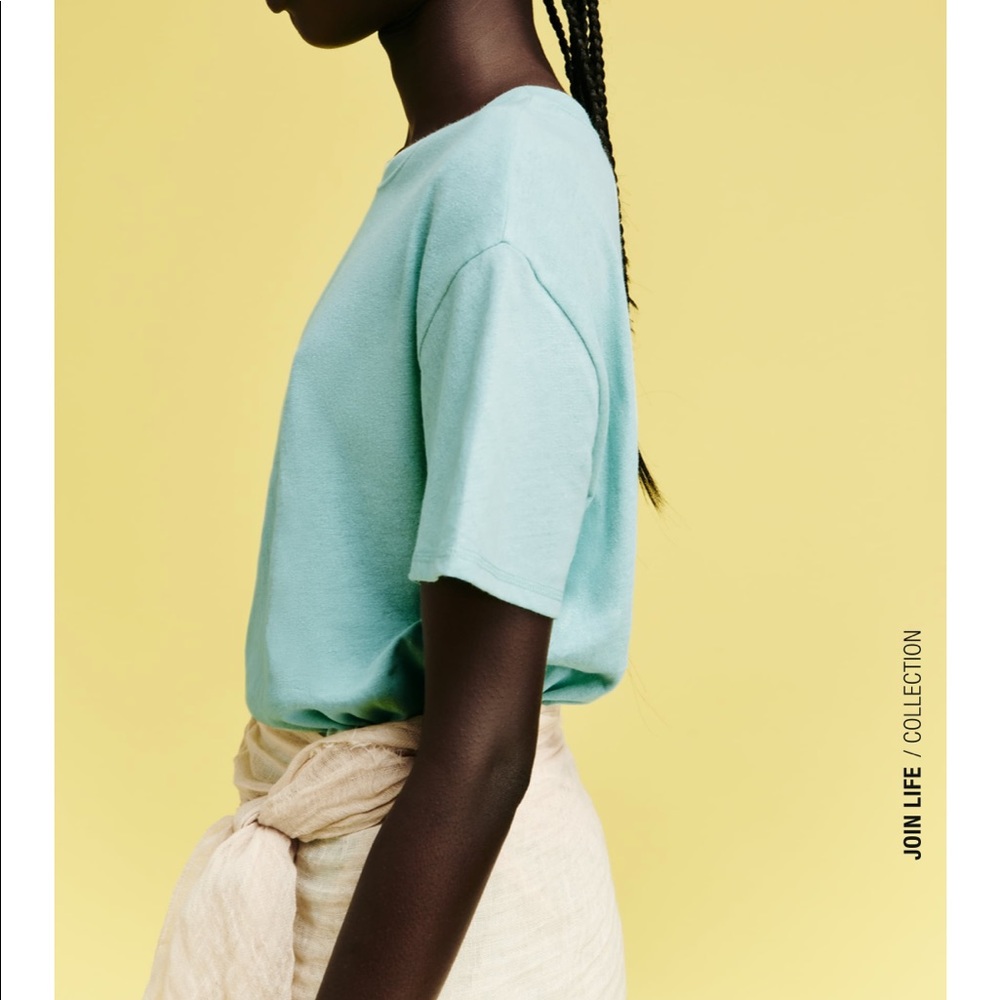 Zara Linen Blend T-shirt - Picture 5 of 9